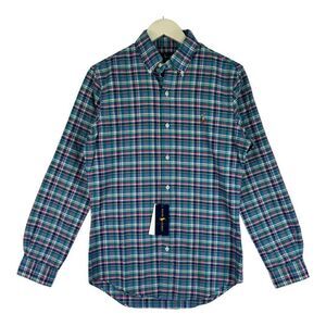 New POLO Ralph Lauren Men US S Multicolor Plaid Shirt Long Sleeve Button Down